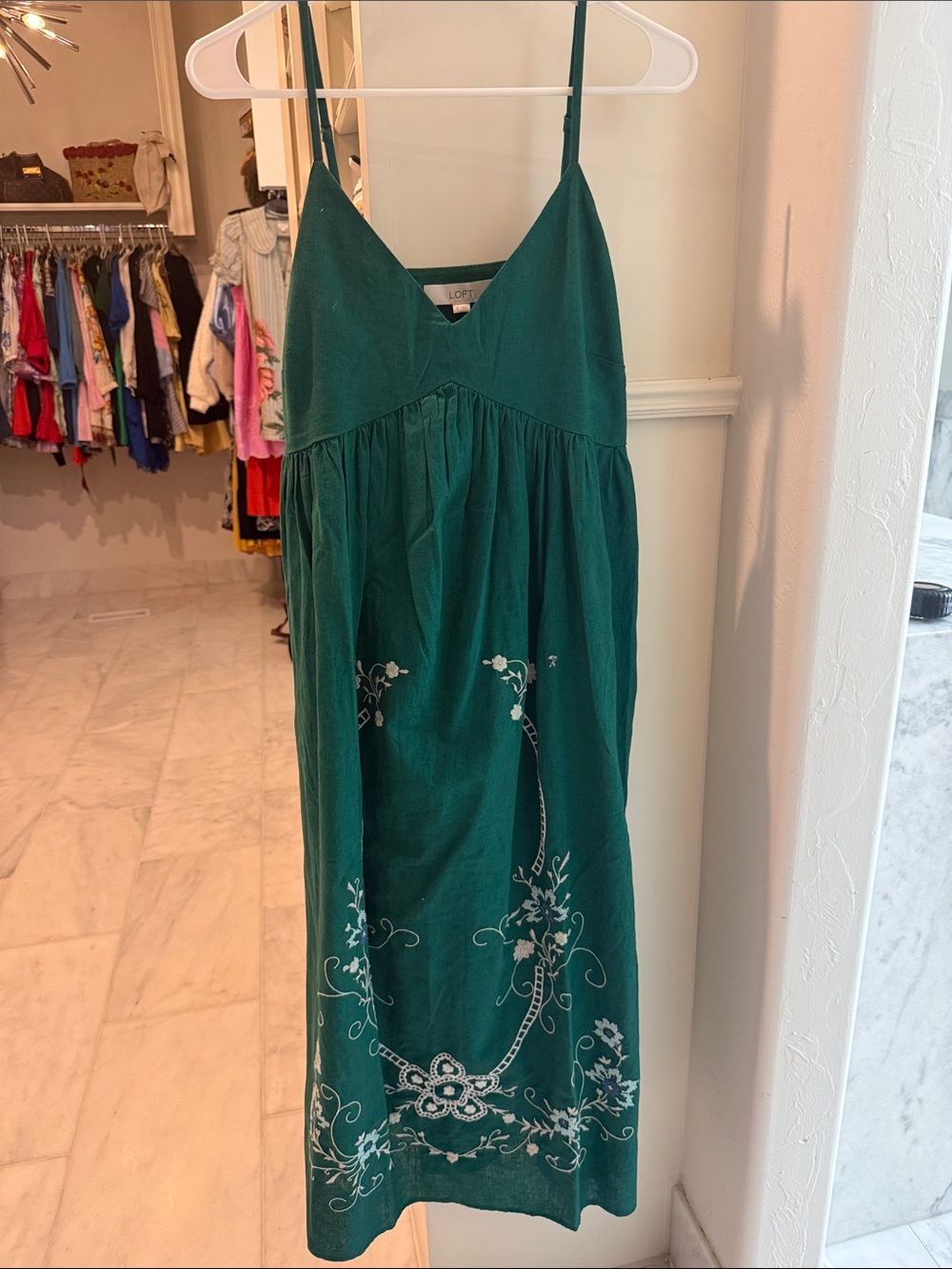 Loft embroidered maxi dress